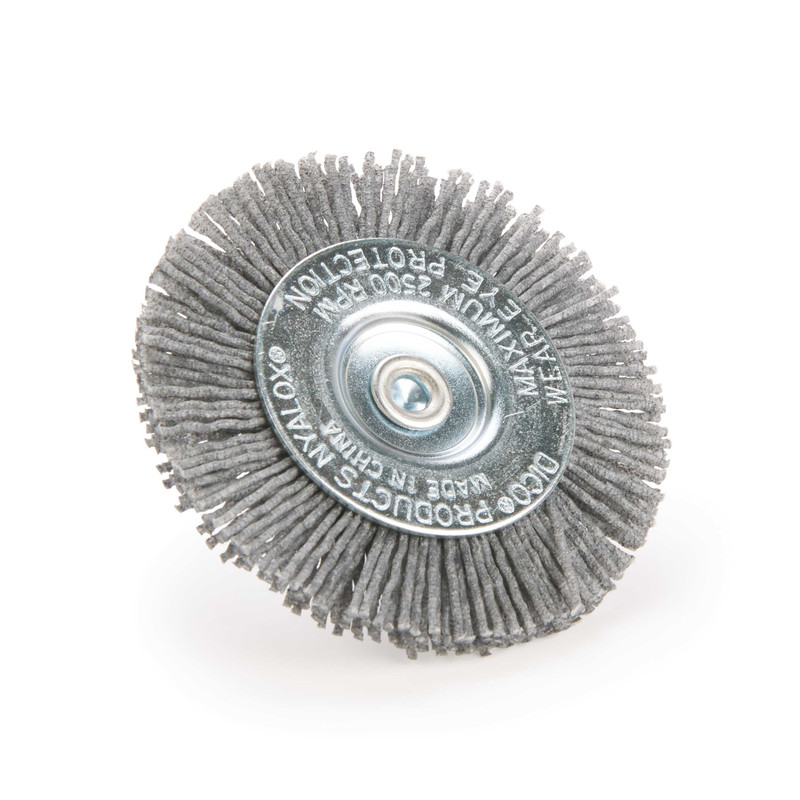 Wheel Brush - Diameter:3" - Grit:80 Grit